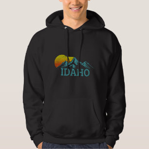 Idaho Vintage Mountains Sunset Hiking Nature Souve Hoodie
