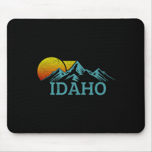 Idaho Vintage Mountains Sunset Hiking Nature Souve Mouse Pad