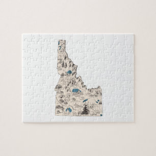 Idaho Vintage Picture Map Jigsaw Puzzle
