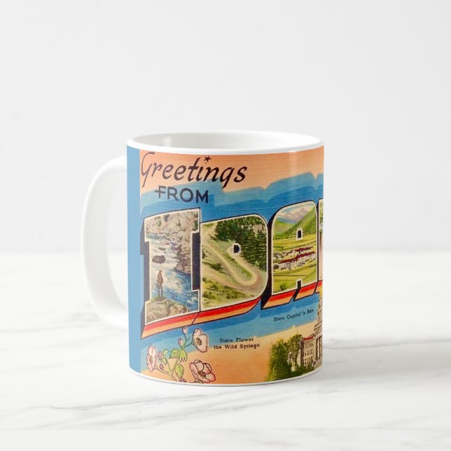 Idaho Vintage Postcard Coffee Mug (Front Left)