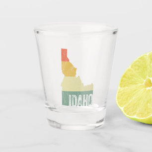 Idaho Vintage Retro Sunset Colour Map Shot Glass