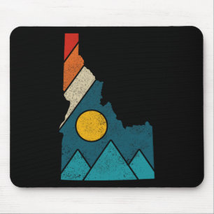 Idaho Vintage State Map Mountains Hikers Camping Mouse Pad