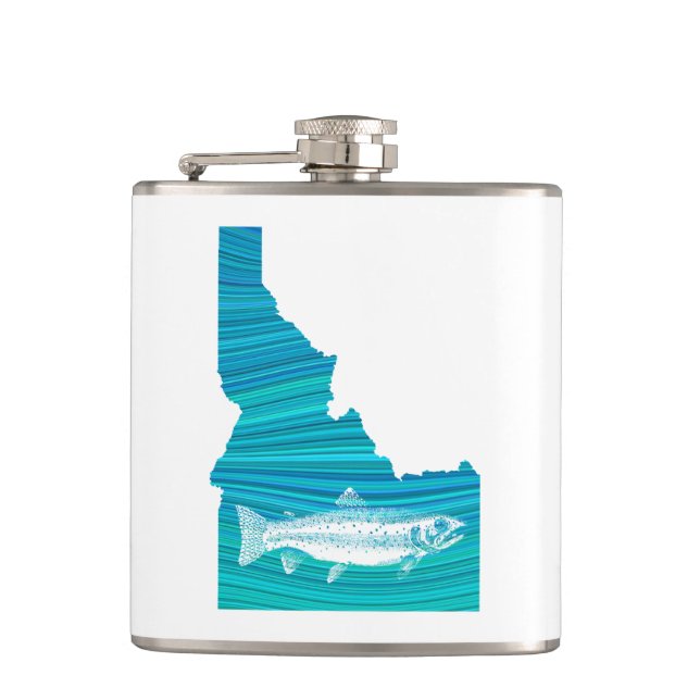 Idaho Wave Fishing Hip Flask (Front)