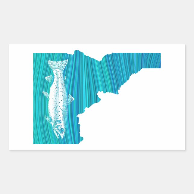 Idaho Wave Fishing Rectangular Sticker (Front)