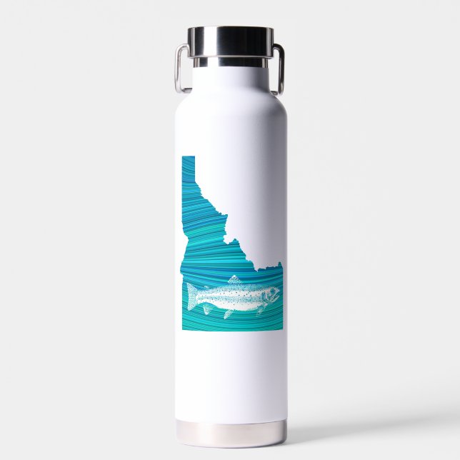Idaho Wave Fishing Water Bottle (Front)