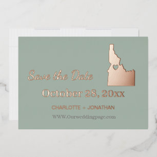 Idaho Wedding Save The Date Rose Gold  