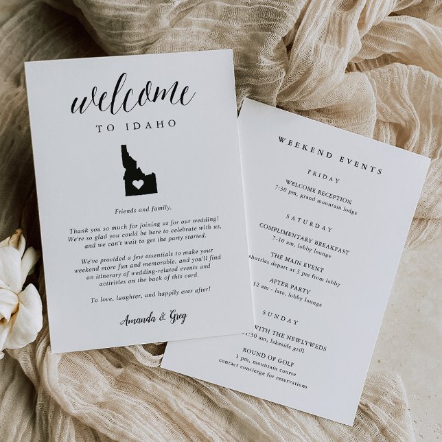 Idaho Wedding Welcome Letter & Itinerary (Creator Uploaded)