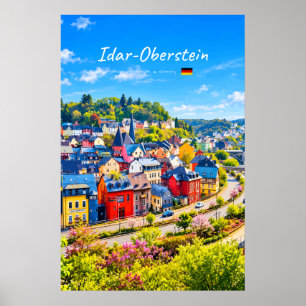 Idar-Oberstein, Germany - Colourful Town Poster