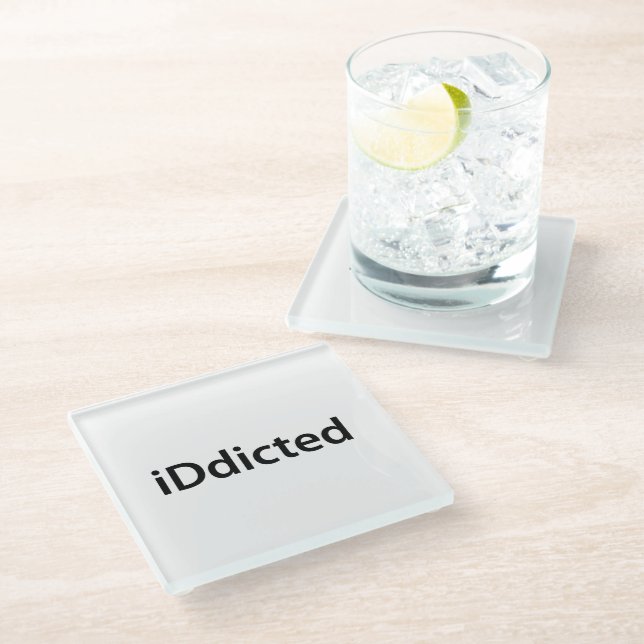 iDdicted Glass Coaster (Angled)