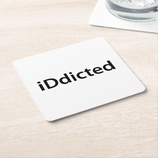 iDdicted Square Paper Coaster (Angled)