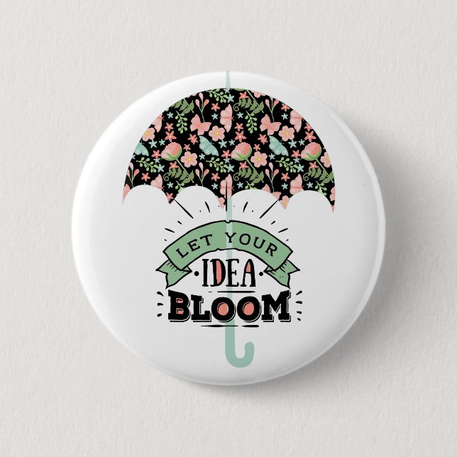 Idea Bloom Umbrella 6 Cm Round Badge (Front)