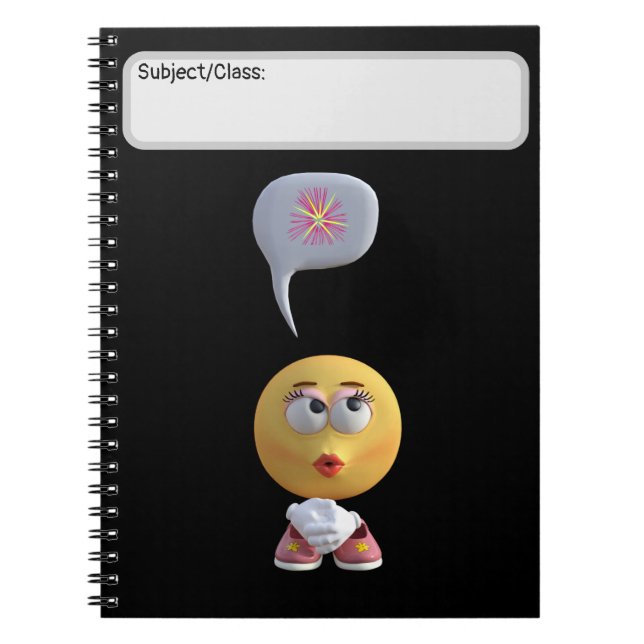 "Idea Emoji" (Black) Notebook (Front)