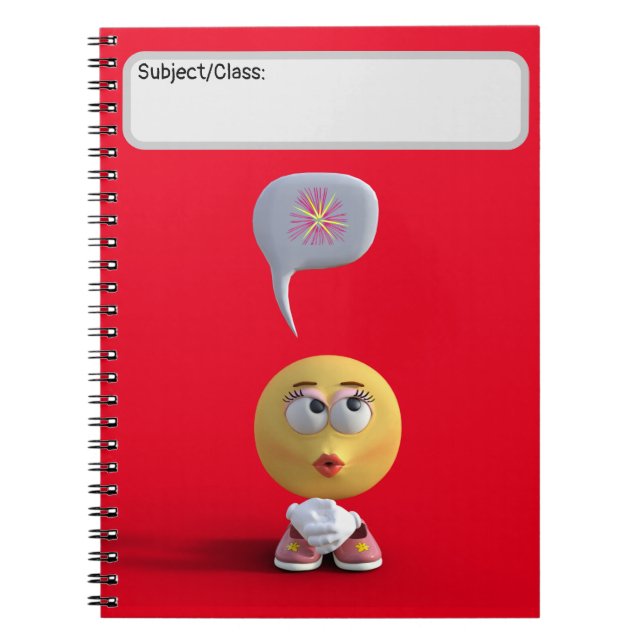 "Idea Emoji" (Red) Notebook (Front)