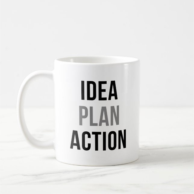 Idea Plan Action Coffee Mug (Left)