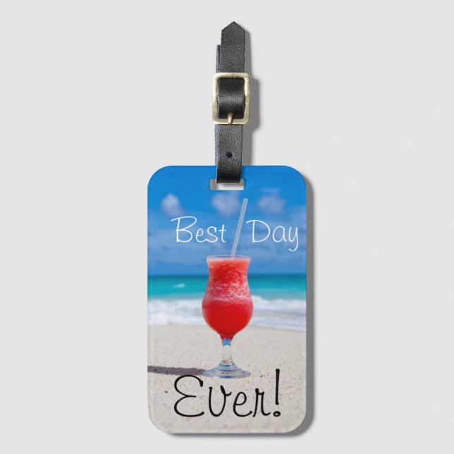 Ideal Beach Vacation Luggage Tag (Front Vertical)
