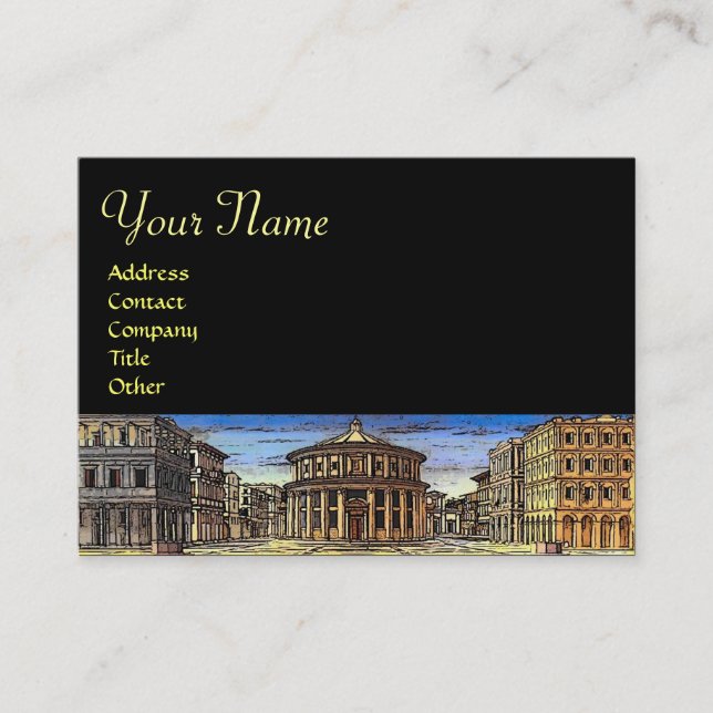 IDEAL CITY,black Business Card (Front)