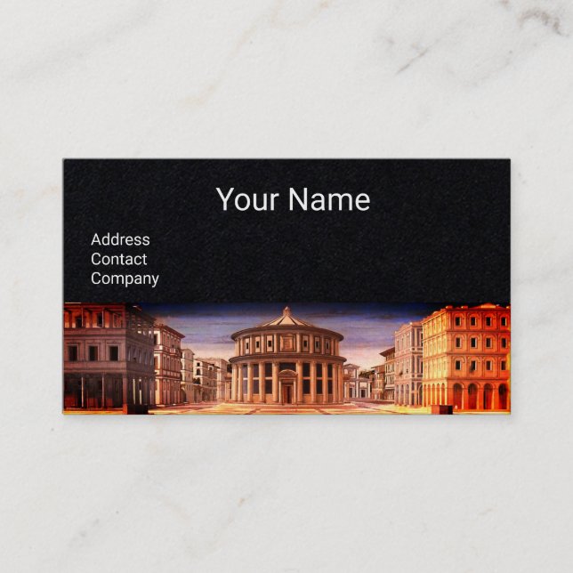 IDEAL CITY, Renaissance Architecture, Black Paper Business Card (Front)