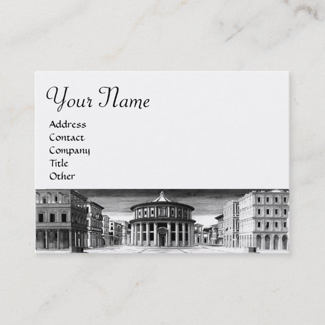 IDEAL CITY RENAISSANCE ARCHITECTURE ,Black White Business Card (Front)