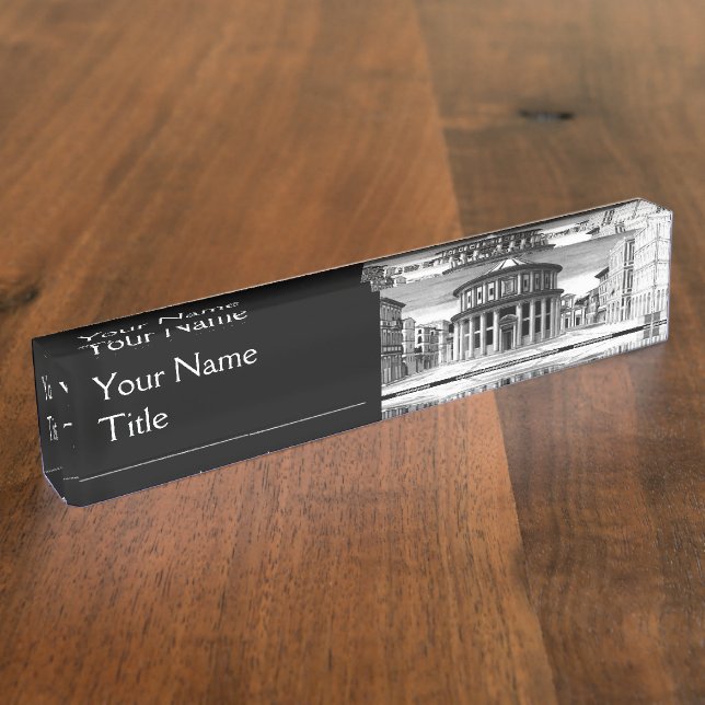 IDEAL CITY, Renaissance Architecture, Black White Nameplate (Side)