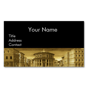 IDEAL CITY,Renaissance Architecture / Gold Yellow Magnetic Business Card
