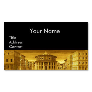 IDEAL CITY,Renaissance Architecture / Gold Yellow Magnetic Business Card