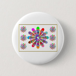 IDEAL GIFT: LUCKY7 SevenSTAR Chakra Collection 6 Cm Round Badge