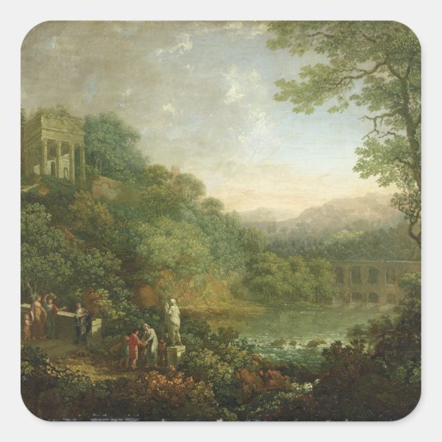 Ideal Landscape, 1776 Square Sticker (Front)
