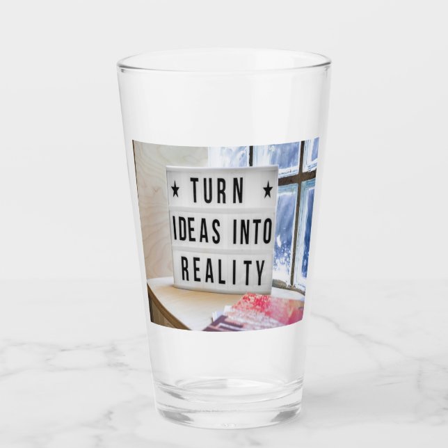 Ideas Into Reality Motivational Glass (Front)