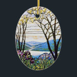 Idellic Landscape Tiffany Stained Glass Ceramic Tree Decoration<br><div class="desc">A reproduction of art nouveau Tiffany Stained Glass window depicted the beauty & serenity of Nature.</div>