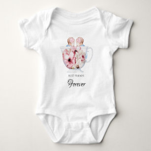 *~*Identical TWIN Sisters Baby T-Shirt Baby Rose Bodysuit