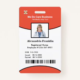 Identification Card Bar Code Photo Employee ID Badge