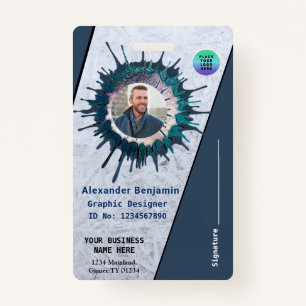 Identification Id Card Employee Photo Logo Custom  ID Badge