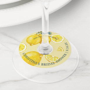 Identifier Lemon Bridal Shower  Wine Glass Tag