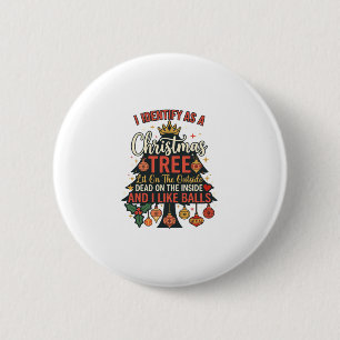 Identify As Christmas Tree Crown Balls 6 Cm Round Badge