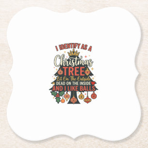 Identify As Christmas Tree Crown Balls Paper Coaster