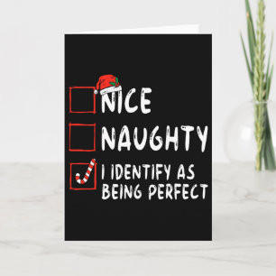 Identify As Perfect Fun Naughty Nice List Christma Card