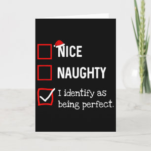 Identify As Perfect Fun Naughty Nice List Christma Card