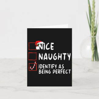 Identify As Perfect Funny Naughty Nice List Christ Card