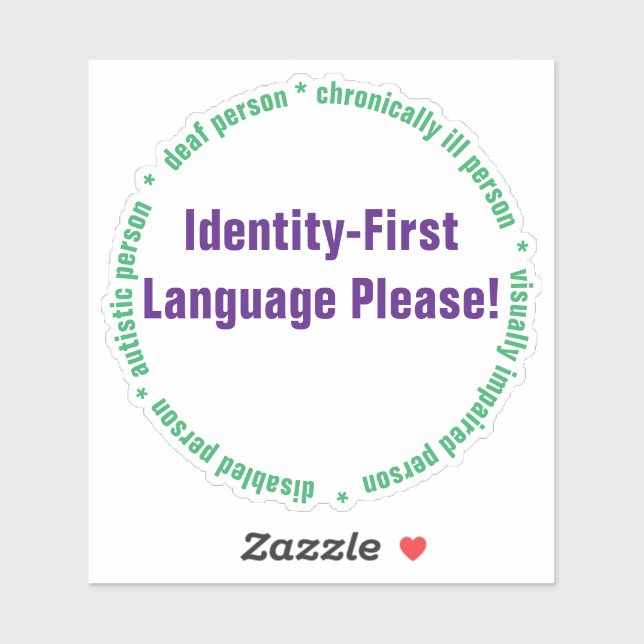Identity First Language Custom-Cut Vinyl Sticker (Sheet)
