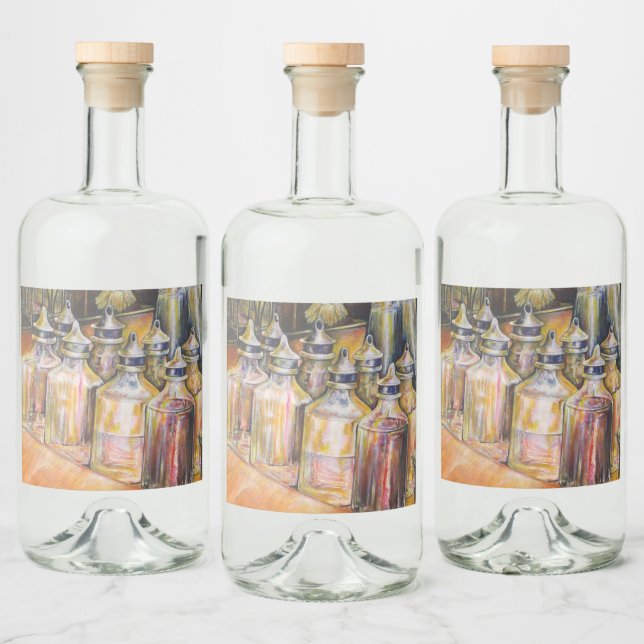 Ideography of Golden Light Liquor Bottle Label (Bottles)