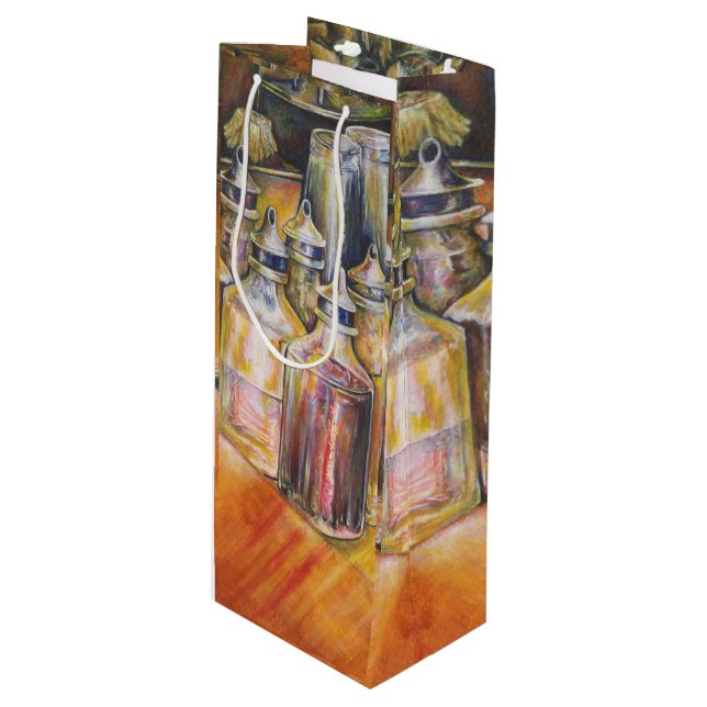 Ideography of Golden Light Wine Gift Bag (Front Angled)