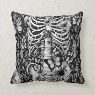 Idiopathic idiot floral lace skeleton cushion