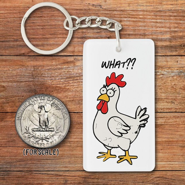 Idiot Chicken Drawing Sarcastic Phrase Bag Charm Key Ring (Creator Uploaded)