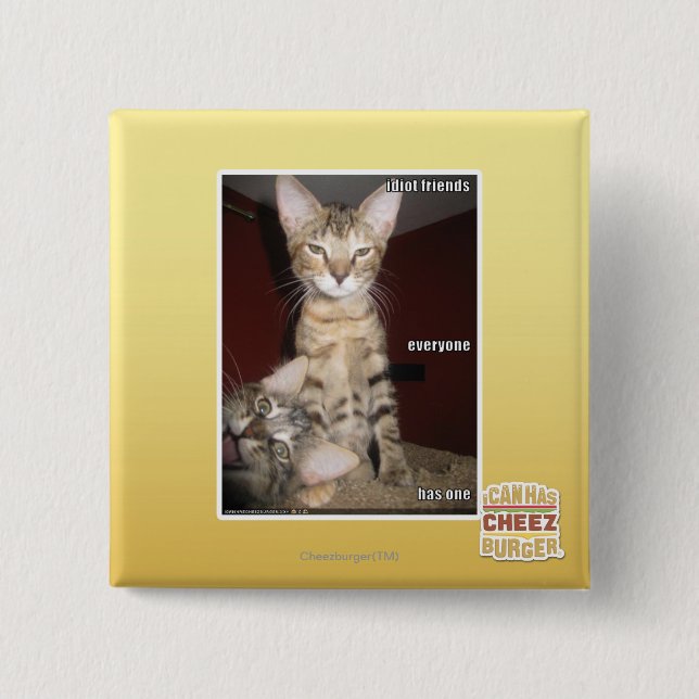 Idiot Friends 15 Cm Square Badge (Front)
