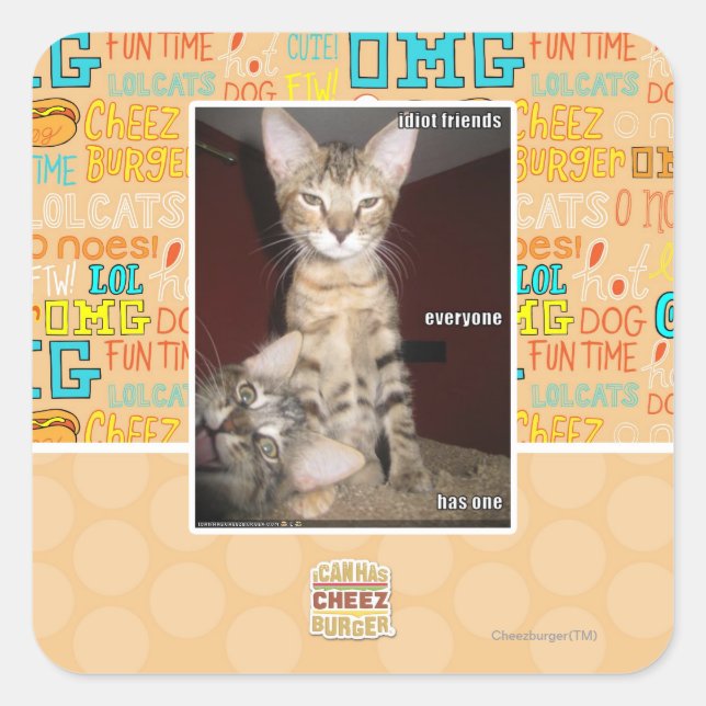 Idiot Friends Square Sticker (Front)