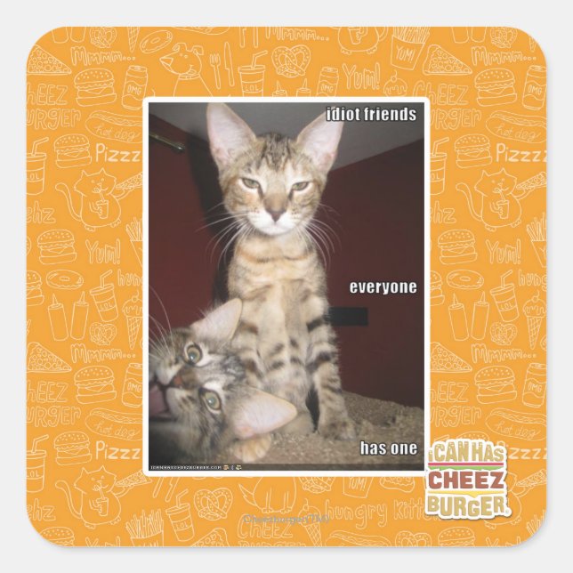 Idiot Friends Square Sticker (Front)