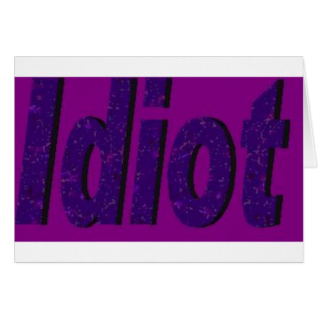 "Idiot" purple stylised design (Front Horizontal)