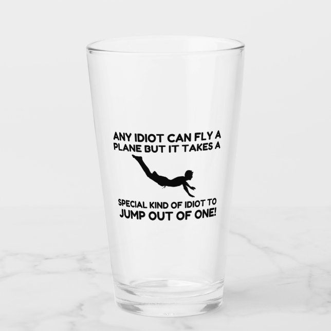 IDIOT SKYDIVING GLASS (Front)
