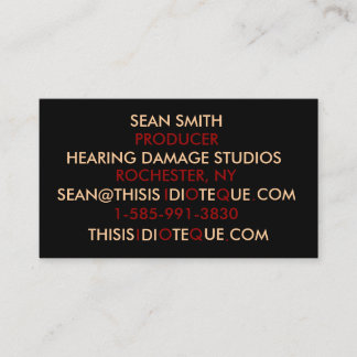 Idioteque Business Cards