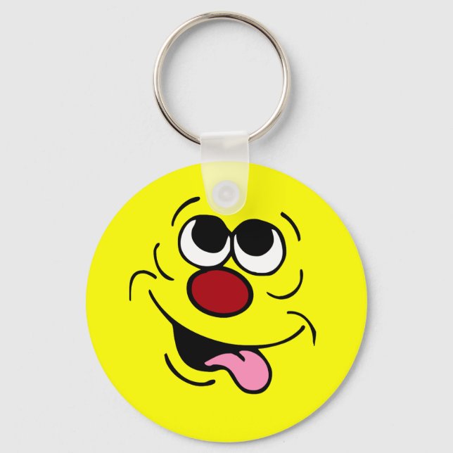 Idiotic Face Grumpey Key Ring (Front)